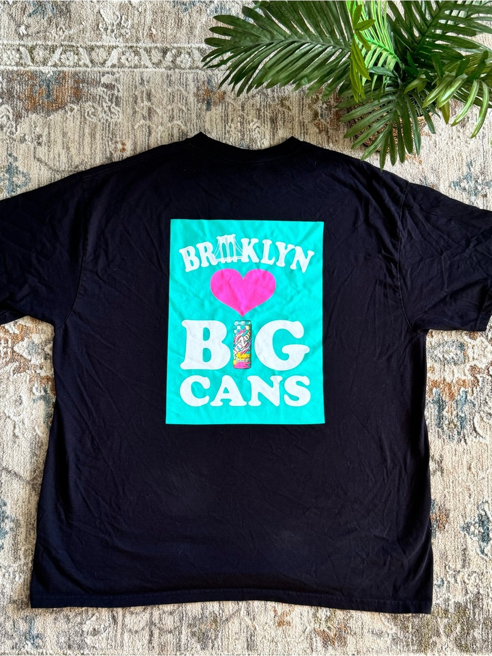 Brooklyn Arizona Big Cans Graphic Tee - Black with Teal & Pink Print